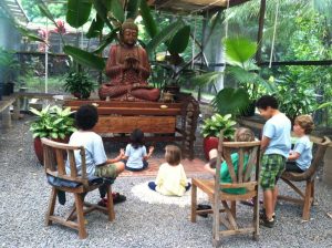 Kids meditating